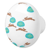 Osterhasen und Eier in Weiß Keramikknauf (Rechts)