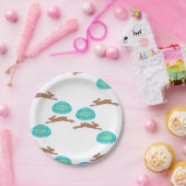 Osterhasen und Eier in Weiß Pappteller (Party)