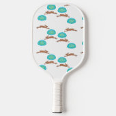 Osterhasen und Eier in Weiß Pickleball Schläger (Rückseite)
