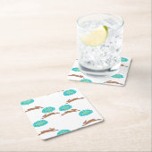 Osterhasen und Eier in Weiß Rechteckiger Pappuntersetzer (Vor Ort)