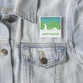 Osterhasen und Eier Paperschnitt 3e grüne Natur Button (Beispiel)