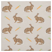 Osterhasen und Karotten auf Beige Stoff (Muster)
