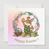 Osterhasen und Küken Feiertagskarte (Vorderseite)