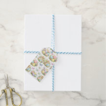 Osterhasen und Ostereier in Pastell Blumen und Sch