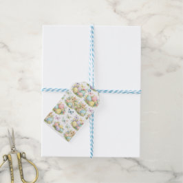 Osterhasen und Ostereier in Pastell Blumen und Sch Geschenkanhänger