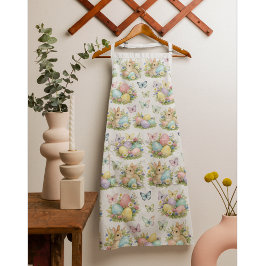 Osterhasen und Ostereier in Pastell Blumen und Sch Schürze