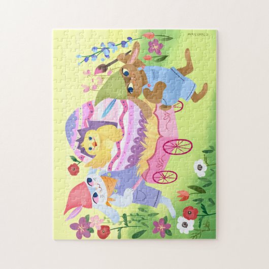 Osterhasen und Ostereier Puzzle (Vertikal)