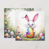 Osterhasen- und Schweineeier Feiertagskarte (Vorne/Hinten)