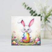 Osterhasen- und Schweineeier Feiertagskarte (Stehend Vorderseite)