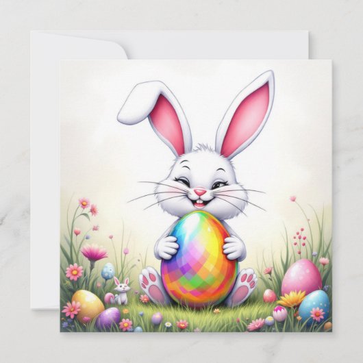 Osterhasen- und Schweineeier Feiertagskarte (Vorderseite)