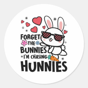 Osterhasen Vergiss die Bunnies, die ich heiße Hunn Runder Aufkleber