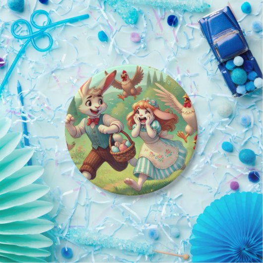 Osterhasen - Whimsischer Frühling Pappteller (Party)