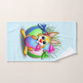 Osterhasen Witzig und Süße Figur Bitten an Eg Badhandtuch Set (Handtuch)