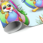 Osterhasen Witzig und Süße Figur Bitten an Eg Geschenkpapier (Rolleneckpunkt)