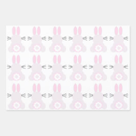 Osterhasen-Wrapping-Papier-Flachblatt-Set 3 Geschenkpapier Set