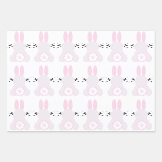 Osterhasen-Wrapping-Papier-Flachblatt-Set 3 Geschenkpapier Set (Vorderseite)