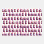 Osterhasen-Wrapping-Papier-Flachblatt-Set 3 Geschenkpapier Set (Vorderseite)