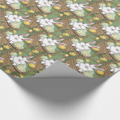 Osterhasen-Wrapping Papier Niedlich Ostern Geschen Geschenkpapier (Ecke)