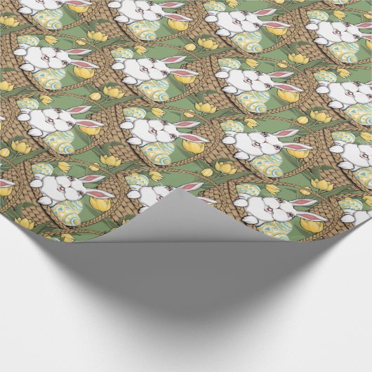 Osterhasen-Wrapping Papier Niedlich Ostern Geschen Geschenkpapier (Ecke)