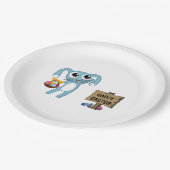 Osterhasen wünscht Frohe Ostern Pappteller (Schrägansicht)