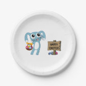 Osterhasen wünscht Frohe Ostern Pappteller (Vorderseite)