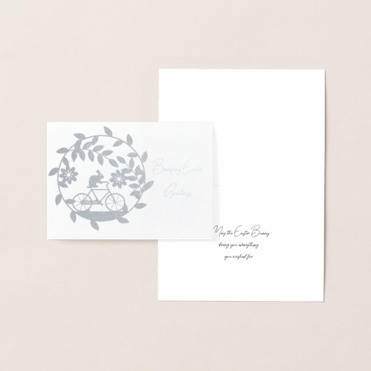 Osterhasen wünscht Silber Folienkarte (Anzeige)