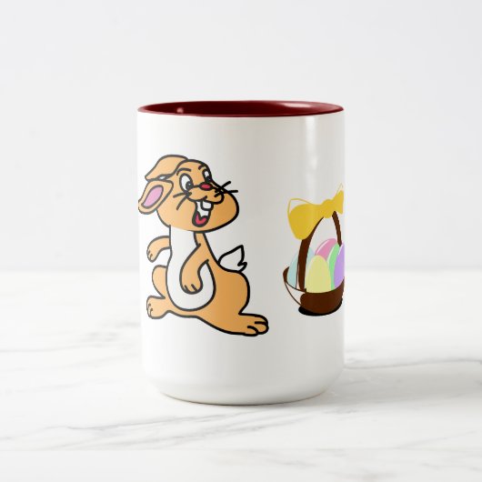 Osterhasen zwei Tasse. Zweifarbige Tasse (Mittel)