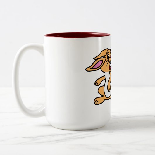 Osterhasen zwei Tasse. Zweifarbige Tasse (Links)