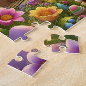 Osterhasendorf Whimsical Frühlings Szene Puzzle (Seite)