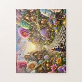 Osterhasendorf Whimsical Frühlings Szene Puzzle (Vertikal)
