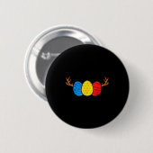 Osterhasenjagd Hirschgeweihe Lustige Eiersuche Hu Button (Vorne & Hinten)