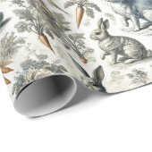 Osterhasenpapier - Weiß und Grau weich Geschenkpapier (Rolleneckpunkt)