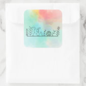 Osterhasensticker Quadratischer Aufkleber (Tasche)