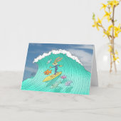 Osterhasensurfen Karte (Gelbe Blume)