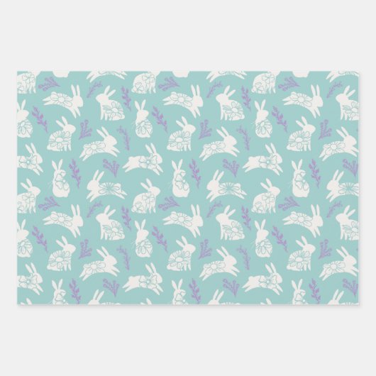 Osterhaser Eier 3 Designs Geschenkartikel Wrap Geschenkpapier Set (Vorderseite 3)