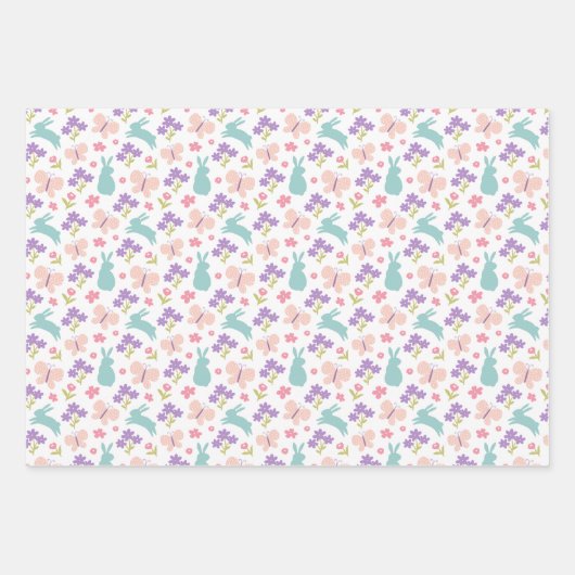 Osterhaser Eier 3 Designs Geschenkartikel Wrap Geschenkpapier Set (Vorderseite 2)