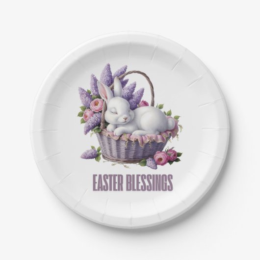 Osterhass - Bunny & Blume Basket Pappteller (Vorderseite)