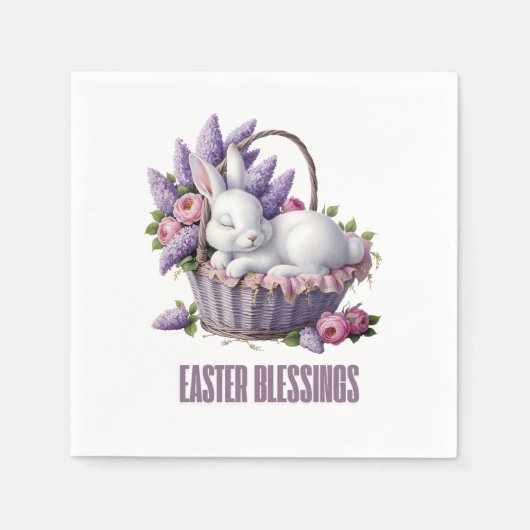 Osterhass - Bunny & Blume Basket Serviette (Vorderseite)