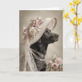 Osterhaube Black Lab Karte (Gelbe Blume)