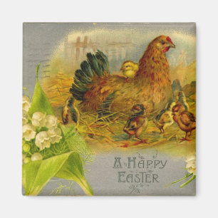 Osterhen und -küken magnet