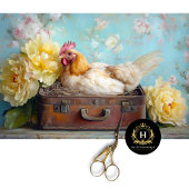 Osterhengst Vintag-braune Kosmetikkoffer Blumendek Seidenpapier