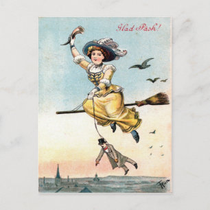 Osterhexe 1905 feiertagspostkarte