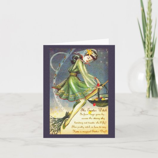 Osterhexe Feiertagskarte (Vorderseite)
