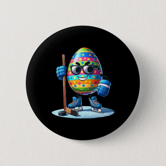 Osterhockey liebt Eier Egg Bunny Rabbits Männer Wo Button (Vorderseite)