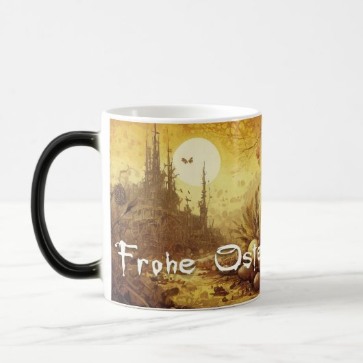Osterhoffnung in einer apokalyptischen Welt Verwandlungstasse (Links)
