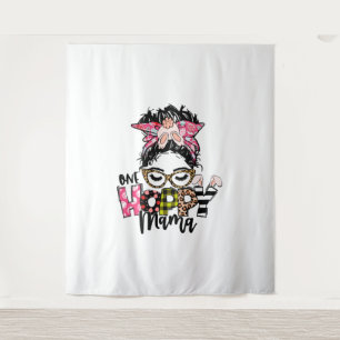 Osterhoppe Mama Messy Bun Mama Bunny Leopard Wandteppich