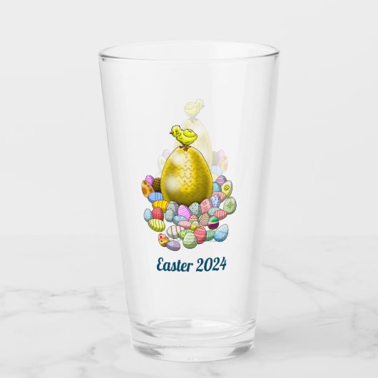 Osterhuhn & Eier Glas (Vorderseite)