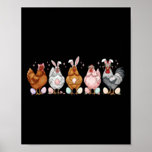 Osterhuhn Hasen Ohren Hahn Geflügelbauer Poster