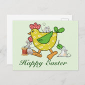 Osterhuhn Postkarte (Vorne/Hinten)