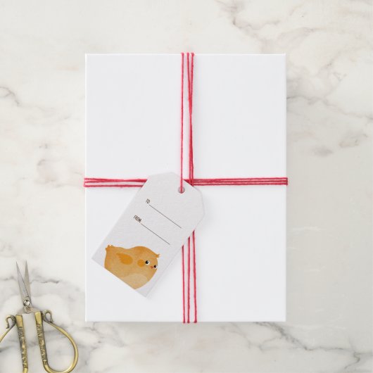 Osterhühnchen in Orange für eine schöne Feier Geschenkanhänger (Mit Garn)